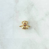 Charm Smooth Bear Heart 2.2gr / 1.1cm / Black and Fuchsia Zircons 18K Yellow Gold