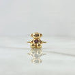 Charm Smooth Bear Heart 2.2gr / 1.1cm / Black and Fuchsia Zircons 18K Yellow Gold