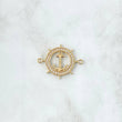 Herraje Ancla Y Timón 1.55gr / 1.9cm / Circones Blancos Oro Amarillo 18K