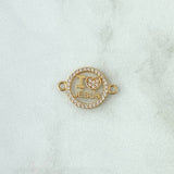 Charm "I Love Jesus" 1.25gr / 1.8cm / White Zircons 18K Yellow Gold ©