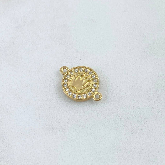 Herraje Circular Corona Tupida 1.45g / 3/4 in Oro Amarillo 18K