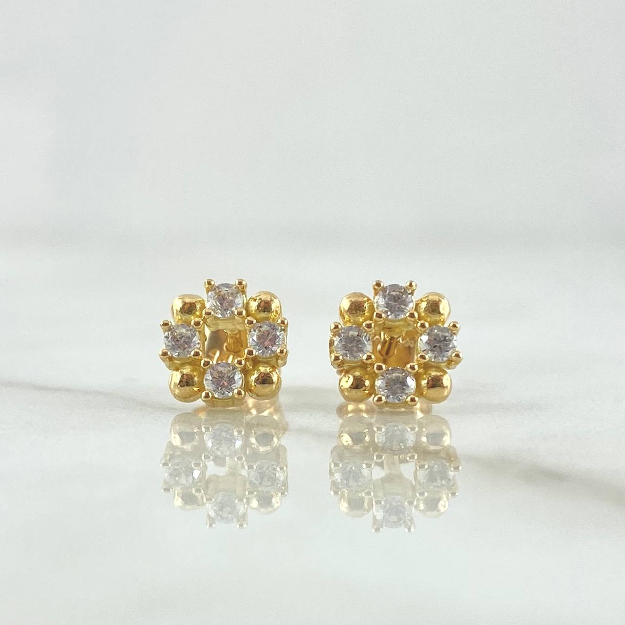 Topos Aro Intercalado 1.6gr / 7mm Circones Blancos  Oro Amarillo 18K ©
