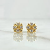 Topos Aro Intercalado 1.6gr / 7mm Circones Blancos  Oro Amarillo 18K ©