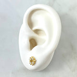 Topos Aro Intercalado 1.6gr / 7mm Circones Blancos  Oro Amarillo 18K ©