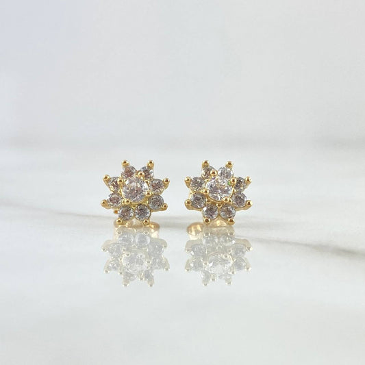 Topos Narciso 1.75gr / 8mm Circones Blancos Oro Amarillo 18K *