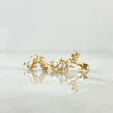 Topos Pétalos En Curva 2.6gr / 1.5cm / Circones Blancos Oro Amarillo 18K *