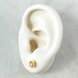Topos Solitario En Aro Cuatro Garras 1.6gr / 6mm Circon Blanco Oro Amarillo 18K *