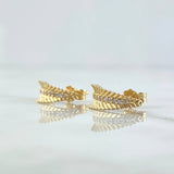 Topos Hoja 2.4gr / 1.5cm / Circones Blancos Oro Amarillo 18K *