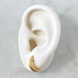Topos Hoja 2.4gr / 1.5cm / Circones Blancos Oro Amarillo 18K *