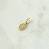 Pendant Hamsa Hand 0.75gr / 1.6cm / White Zircons 18K Yellow Gold