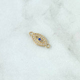 Charm Turkish Eye 0.6gr / 1.4cm / White Blue Zircons Yellow Gold 18K *