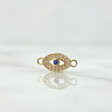 Charm Turkish Eye 0.6gr / 1.4cm / White Blue Zircons Yellow Gold 18K *