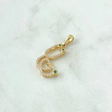 Pendant Stethoscope 2.3gr / 2.8cm / White Green Zircons 18K Yellow Gold *