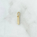 Pendant Letter I Silhouette 0.4gr / 1.6cm / White Zirconia 18K Yellow Gold