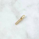 Pendant Letter I Italic 0.4gr / 1.7cm / White Zircons 18K Yellow Gold