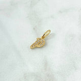 Dije Letra P Silueta 0.65gr / 1.6cm / Circones Blancos Oro Amarillo 18K