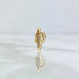 Dije Letra P Silueta 0.6gr / 1.6cm / Circones Blancos Oro Amarillo 18K