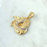 Dije Cabeza Caballo 11.85gr / 4.3cm / Circones Blancos Dos Oros Amarillo Blanco 18K