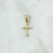 Pendant Arrow Cross 0.55gr / 2cm / White Zircons 18K Yellow Gold *