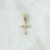 Pendant Arrow Cross 0.55gr / 2cm / White Zircons 18K Yellow Gold *