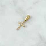 Pendant Arrow Cross 0.55gr / 2cm / White Zircons 18K Yellow Gold *