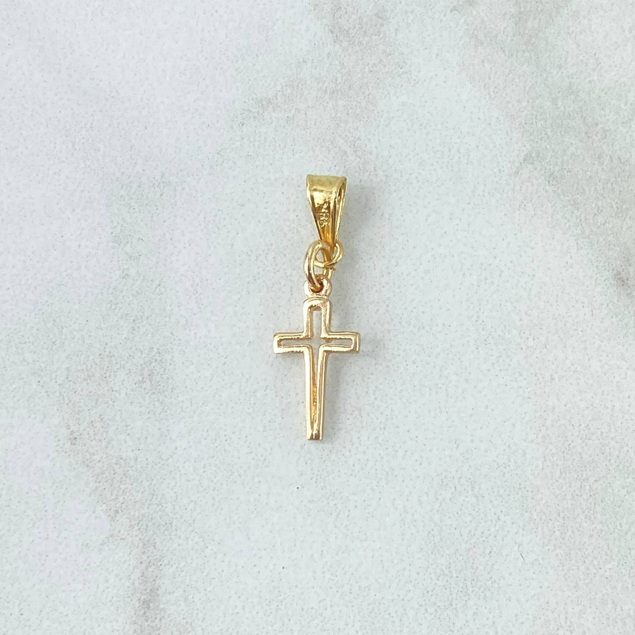 Pendant Cross Silhouette 0.5gr / 2.1cm / Polished 18K Yellow Gold