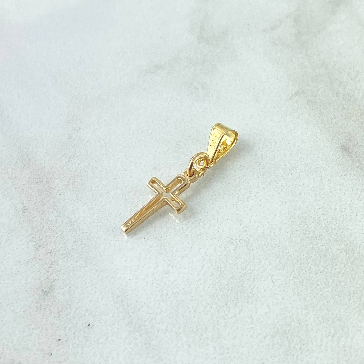 Pendant Cross Silhouette 0.5gr / 2.1cm / Polished 18K Yellow Gold