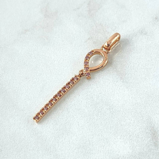 Dije Lazo Cruzado 1.35gr / 4.8cm / Circones Lila Oro Amarillo 18K