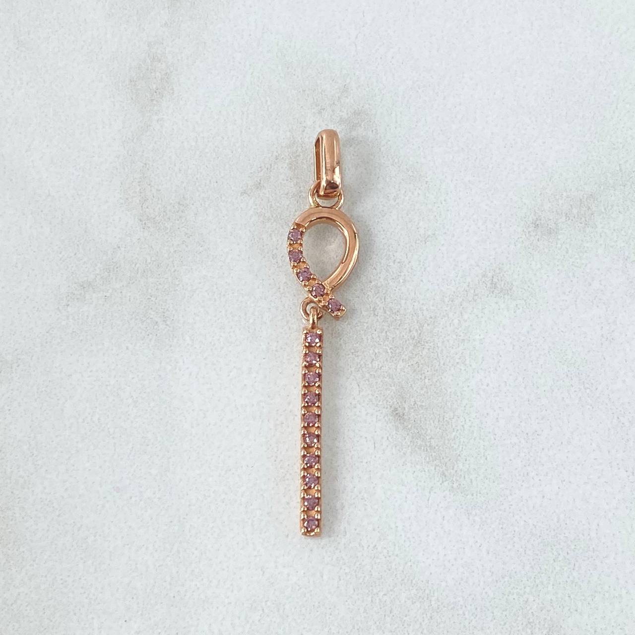 Pendant Crossed Bow 1.35gr / 4.8cm / Lilac Zircons 18K Yellow Gold