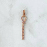 Pendant Crossed Bow 1.35gr / 4.8cm / Lilac Zircons 18K Yellow Gold