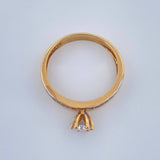 Anillo Solitario Churumbela 2.5gr / T6 / Dos Oros Amarillo Blanco 18K $