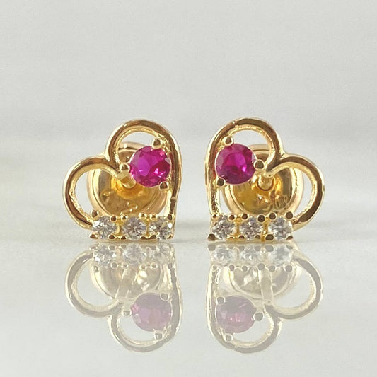 Stud Earrings Heart Silhouette 0.95gr / 0.3in (0.8cm) / 18K Gold