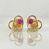 Stud Earrings Heart Silhouette 0.95gr / 0.3in (0.8cm) / 18K Gold