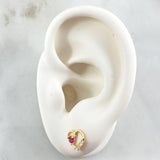 Stud Earrings Heart Silhouette 0.95gr / 0.3in (0.8cm) / 18K Gold