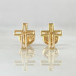 Cross Stud Earrings 0.6gr / 0.9cm / 18K Gold *