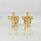 Stud Earrings Cross Silhouette 0.6gr / 0.9cm / 18K Gold