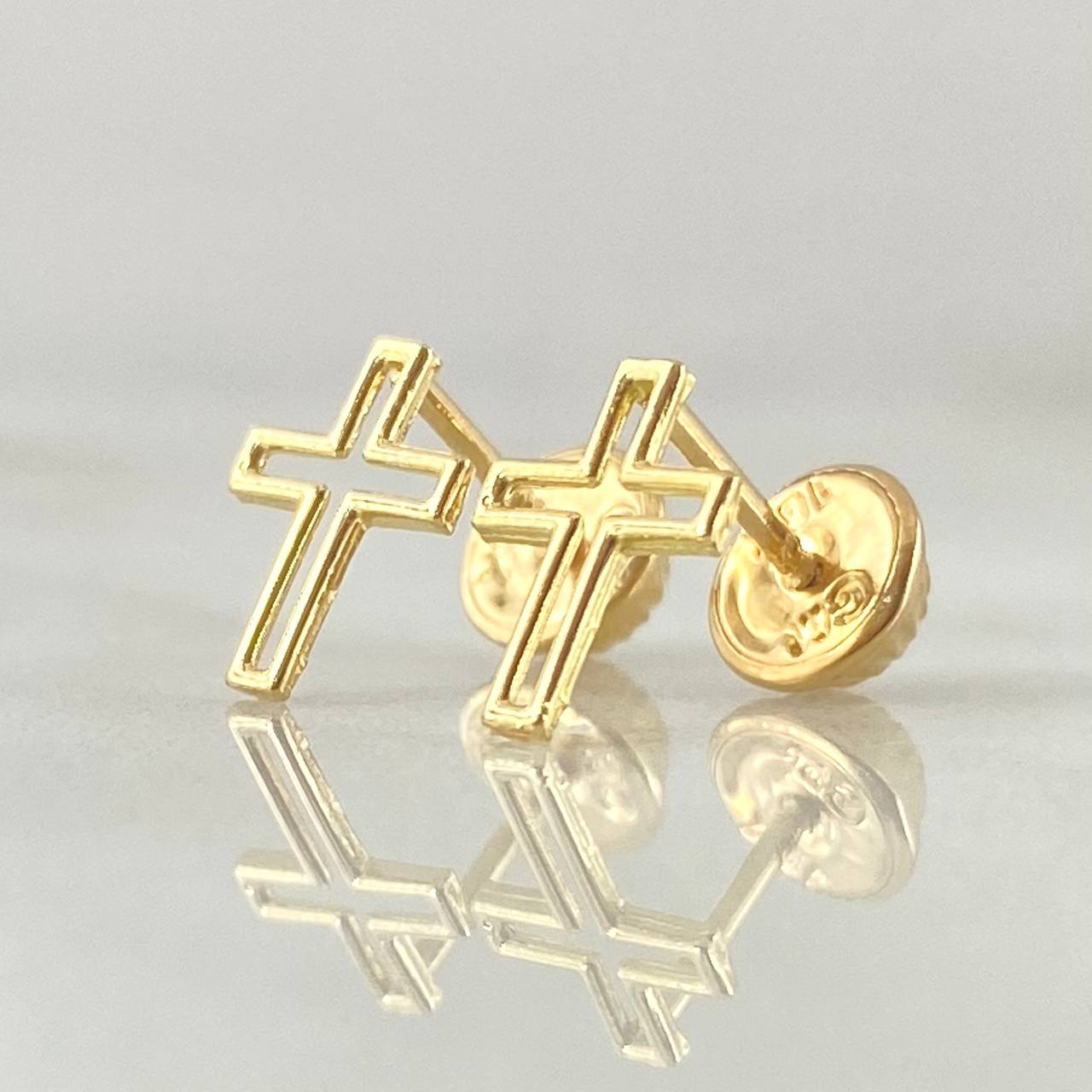 Stud Earrings Cross Silhouette 0.65gr / 0.9cm / 18K Gold