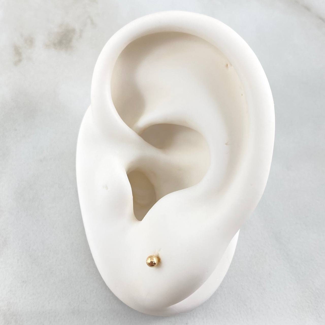 Stud Earrings Bead 0.4gr / 3mm 18K Yellow Gold ©