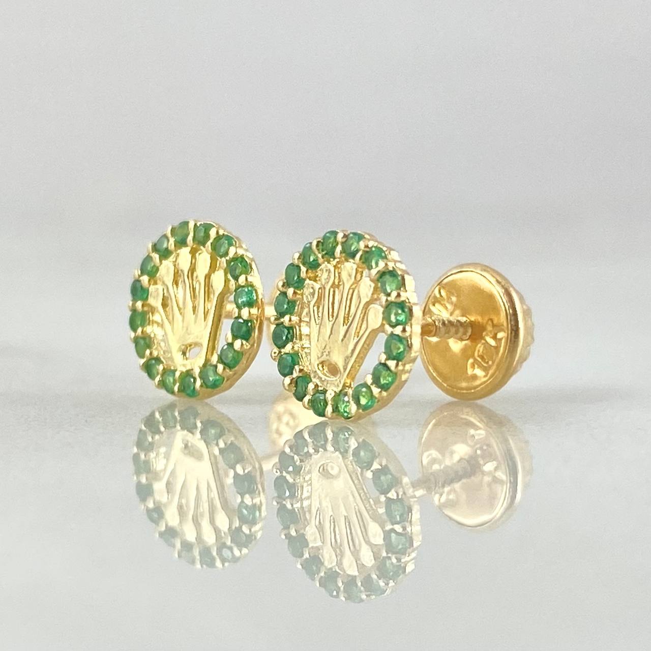 Stud Earrings Crown Silhouette 1.15gr / 0.3in / 18K Gold