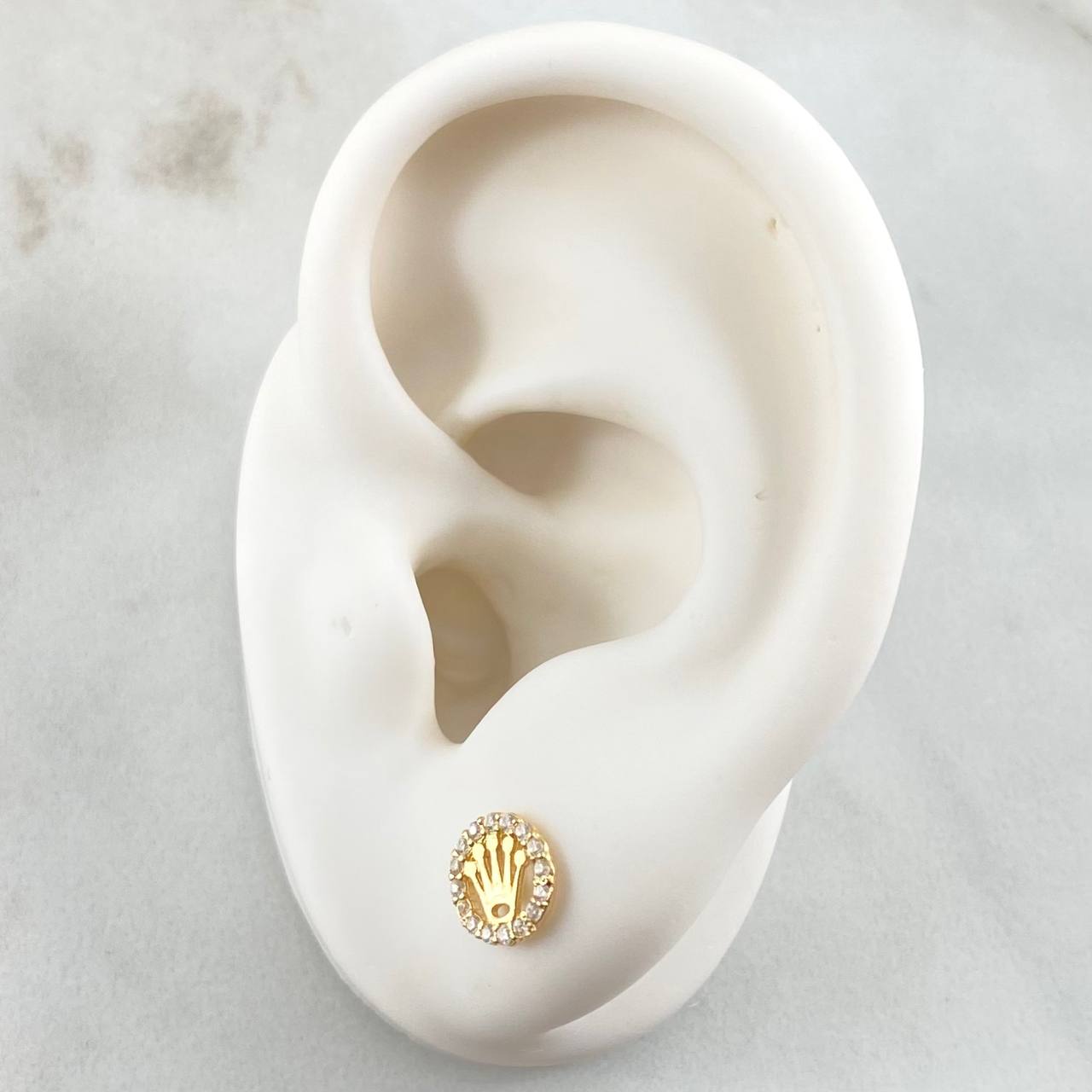 Stud Earrings Crown 1gr / 7mm Yellow Gold 18K *