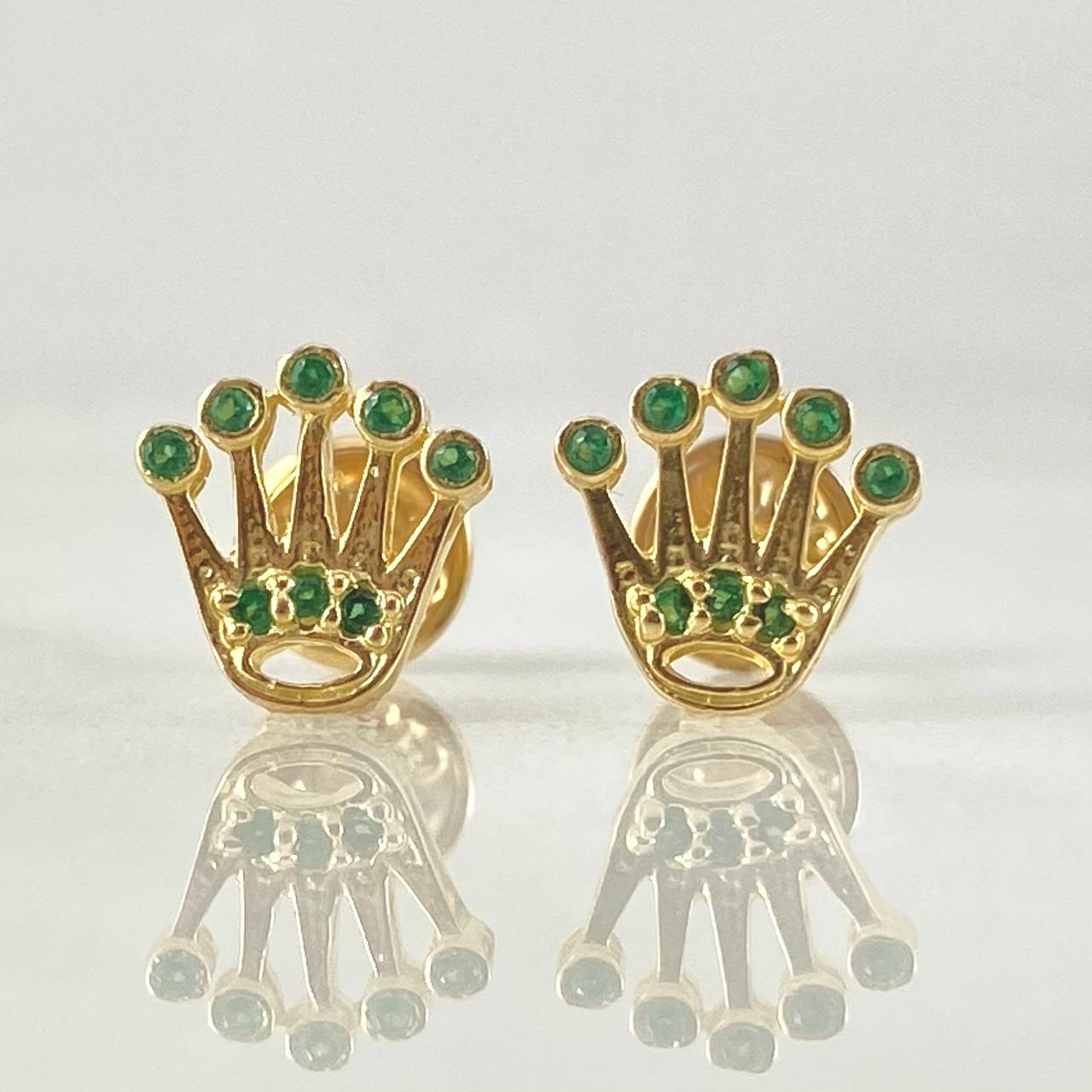 Stud Earrings Crown Silhouette 1.2gr / 0.8cm / 18K Gold ©