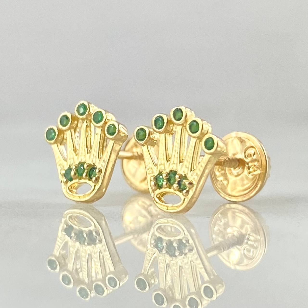 Stud Earrings Crown Silhouette 1.2gr / 0.8cm / 18K Gold ©