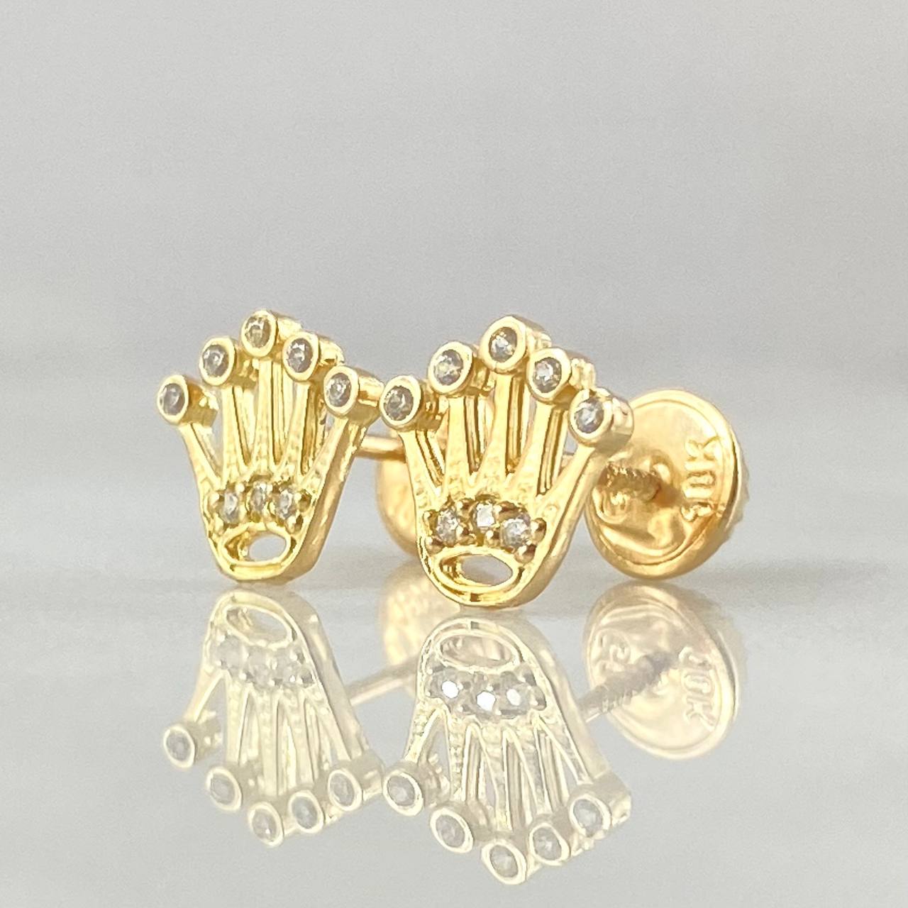 Stud Earrings Crown Silhouette 1.15gr / 0.8cm (0.3in) / 18K Gold *