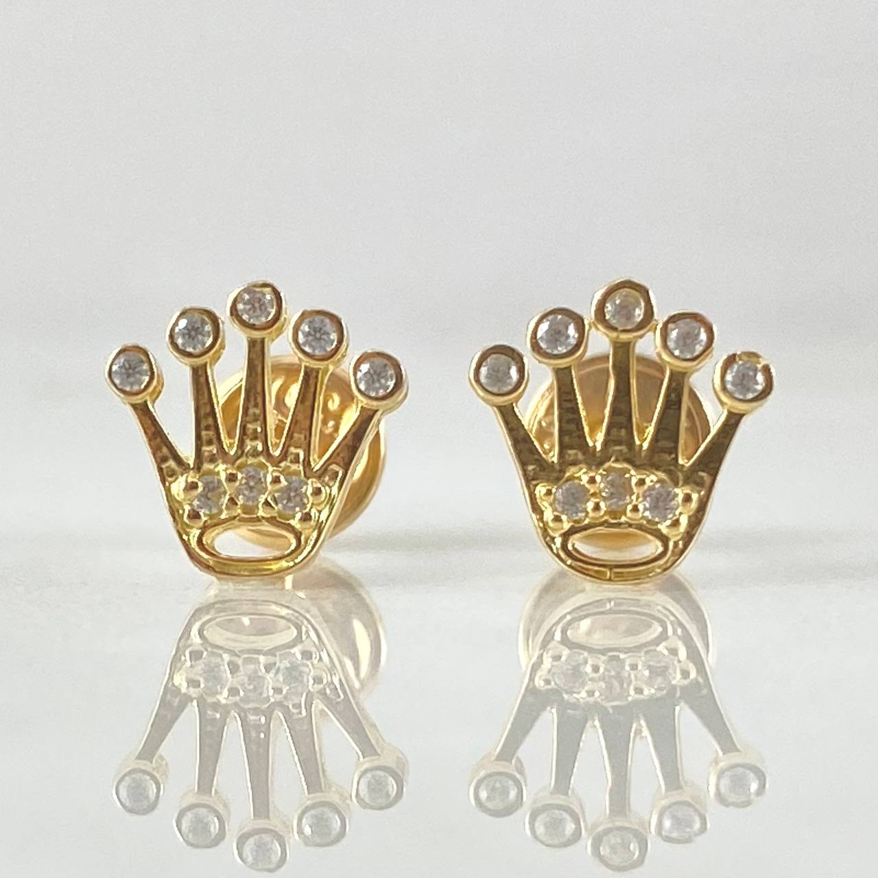 Stud Earrings Crown Silhouette 1.2gr / 0.8cm (0.3in) / 18K Gold