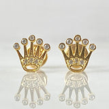Stud Earrings Crown Silhouette 1.2gr / 0.8cm (0.3in) / 18K Gold