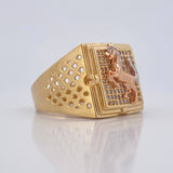 Horse Signet Ring 10.25gr / Size 10 / 18K Gold &