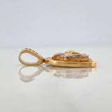 Pendant Horseshoe 4.55 g / 1 in Two Golds Yellow White 18K