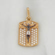 Pendant Plaque Cross Miraculous Christ of Buga 2.4 g / 1 in Three Golds 18K