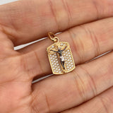 Pendant Plaque Cross Miraculous Christ of Buga 2.4 g / 1 in Three Golds 18K