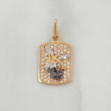 Dije Placa San Miguel Arcangel 2.15 g / 3/4 in Tres Oros 18K